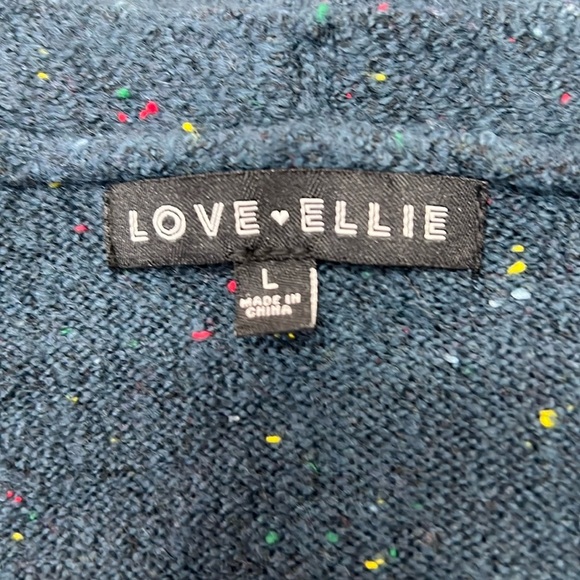 Love Ellie (Stitch Fix) Cardigan Size L Blue & Black Open Front Colorblock NWOT - Picture 2 of 11